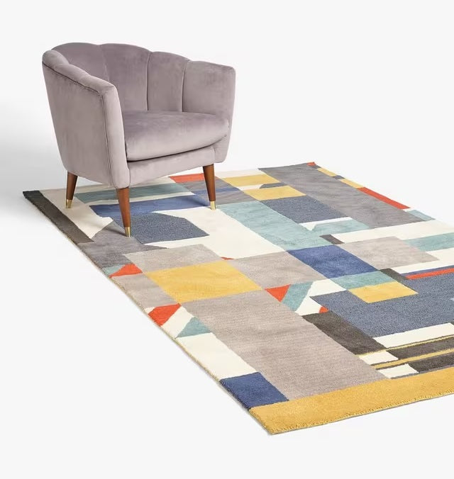 John Lewis Kastrup Geometric Hand Tufted Wool Rug L240 x W170cm - Multi - Kazoop 