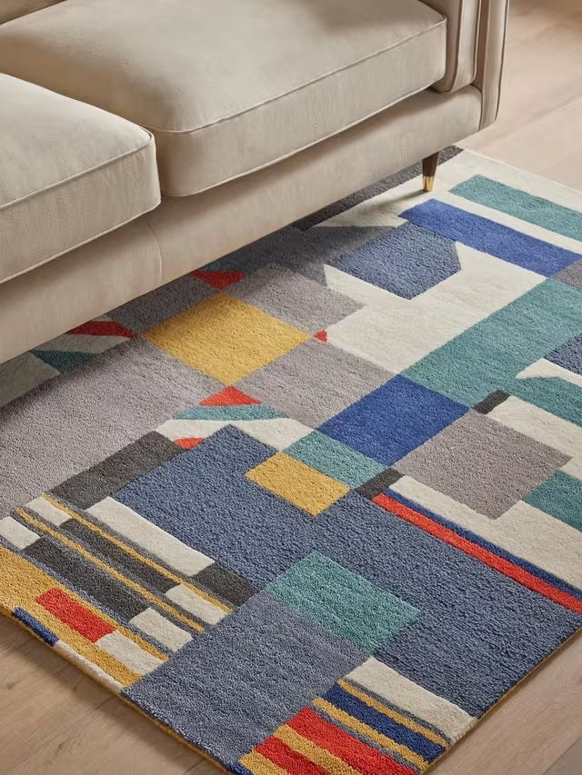 John Lewis Kastrup Geometric Hand Tufted Wool Rug L240 x W170cm - Multi - Kazoop 