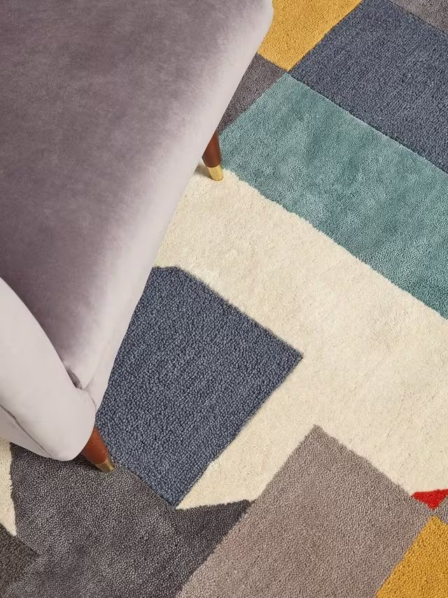 John Lewis Kastrup Geometric Hand Tufted Wool Rug L240 x W170cm - Multi - Kazoop 