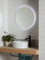 John Lewis Halo Wall Mounted Illuminated 80cm Large Round Bathroom Mirror