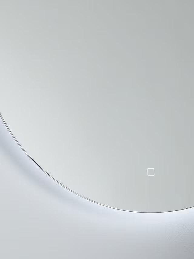 John Lewis Halo Wall Mounted Illuminated 80cm Large Round Bathroom Mirror