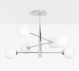 John Lewis Parity Modern 6 Arm Glass Globe Shades Ceiling Light - Chrome