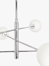 John Lewis Parity Modern 6 Arm Glass Globe Shades Ceiling Light - Chrome