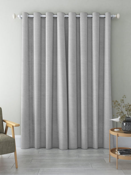 John Lewis Premium Faux Silk Slub Blackout Lined Eyelet Curtains W228x228cm