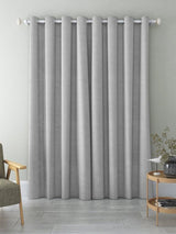 John Lewis Silk Pair Blackout Lined Eyelet Curtains W167 x Drop 228cm Silver