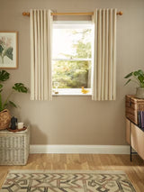 John Lewis Faux Silk Slub Blackout Eyelet Curtains W228 x D137cm - Champagne
