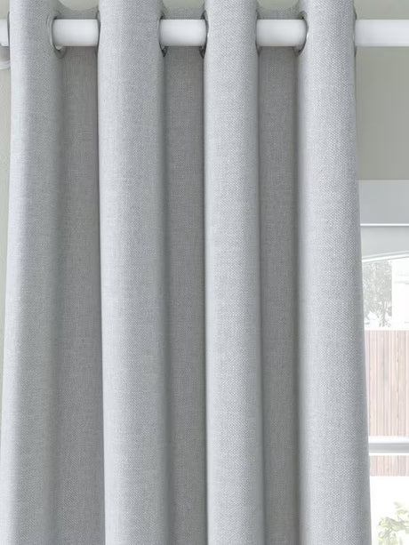 John Lewis Premium Pair Blackout Lined Eyelet Curtains 228 x 137cm - Silver - Kazoop 