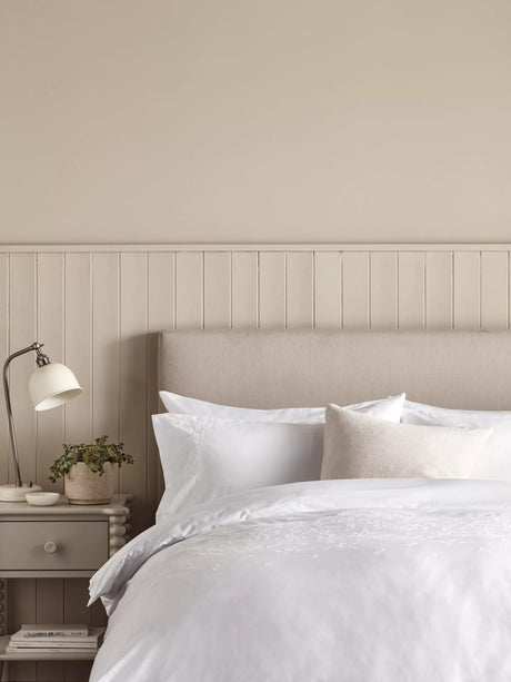 John Lewis Pretty Floral Embroidered Super King Duvet Cover - White - Kazoop 