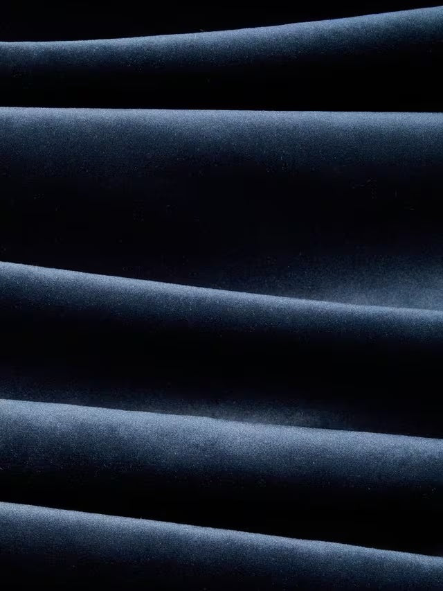 John Lewis Velvet Pair Lined Pencil Pleat Curtains W228 x Drop 182cm - Navy