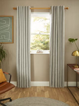 John Lewis Chenille Blackout/Thermal Lined Eyelet Curtains 228x228cm - Flint