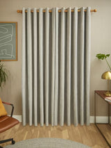 John Lewis Chenille Blackout/Thermal Lined Eyelet Curtains 228x228cm - Flint