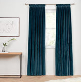 John Lewis Velvet Pair Lined Pencil Pleat Curtains W228 x Drop 228cm - Teal