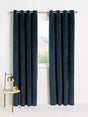 John Lewis Velvet Polyester Pair Lined Eyelet Curtains 228 x 228cm - Navy - Kazoop 