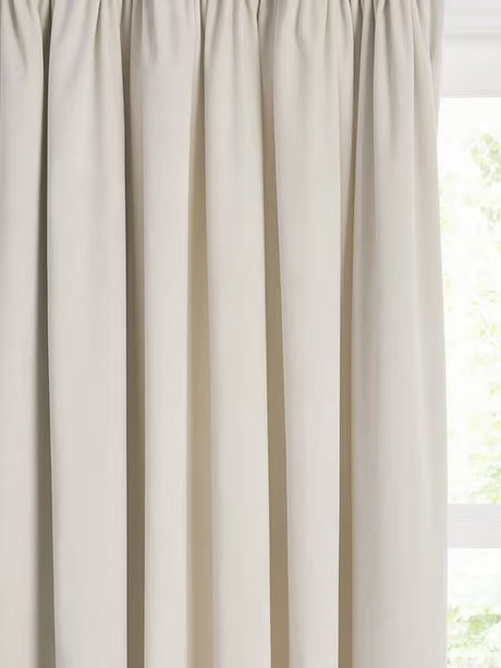 John Lewis Velvet Pair Lined Pencil Pleat Curtains W228 x D137cm - Champagne