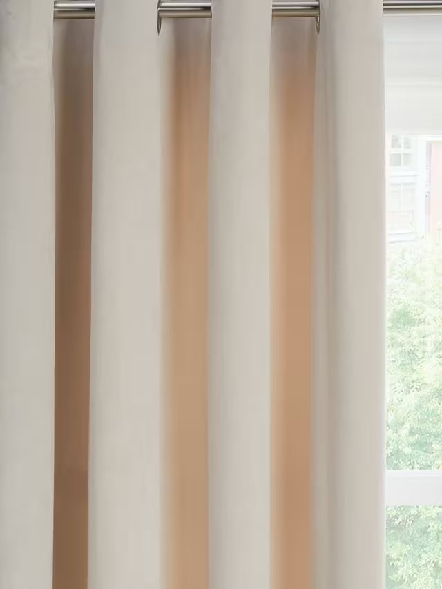 John Lewis Velvet Pair Lined Eyelet Curtains W228 x Drop 137cm - Champagne