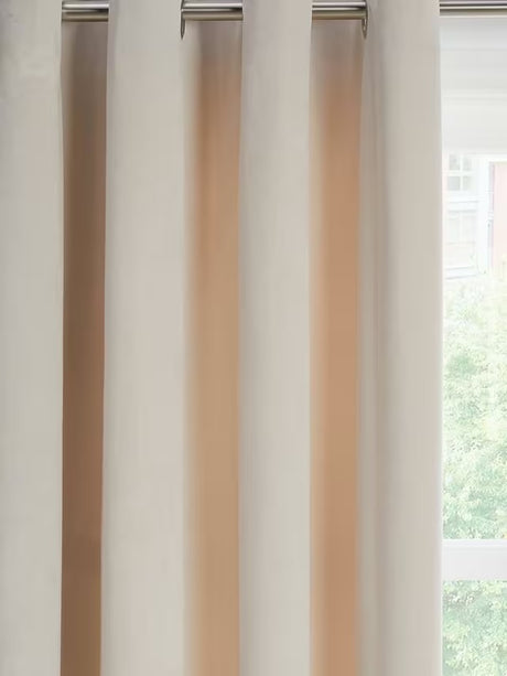 John Lewis Velvet Pair Lined Eyelet Curtains W228 x Drop 137cm - Champagne