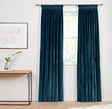 John Lewis Velvet Pair Lined Pencil Pleat Curtains W228 x Drop 274cm - Teal - Kazoop 