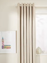 John Lewis Boucle Blackout Lined Eyelet Curtains 228 x 228cm - Natural White