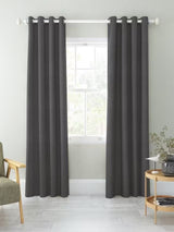 John Lewis Basket Weave Pair Thermal Lined Eyelet Curtains 228 x 228 - Grey