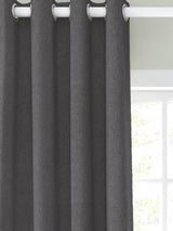 John Lewis Basket Weave Pair Thermal Lined Eyelet Curtains 228 x 228 - Grey