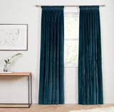 John Lewis Velvet Pair Lined Pencil Pleat Curtains W228 x Drop 182cm - Teal