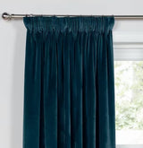 John Lewis Velvet Pair Lined Pencil Pleat Curtains W228 x Drop 182cm - Teal