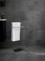 John Lewis Lux 2 Tier Small Bathroom Towel Stand H76cm - Stainless Steel