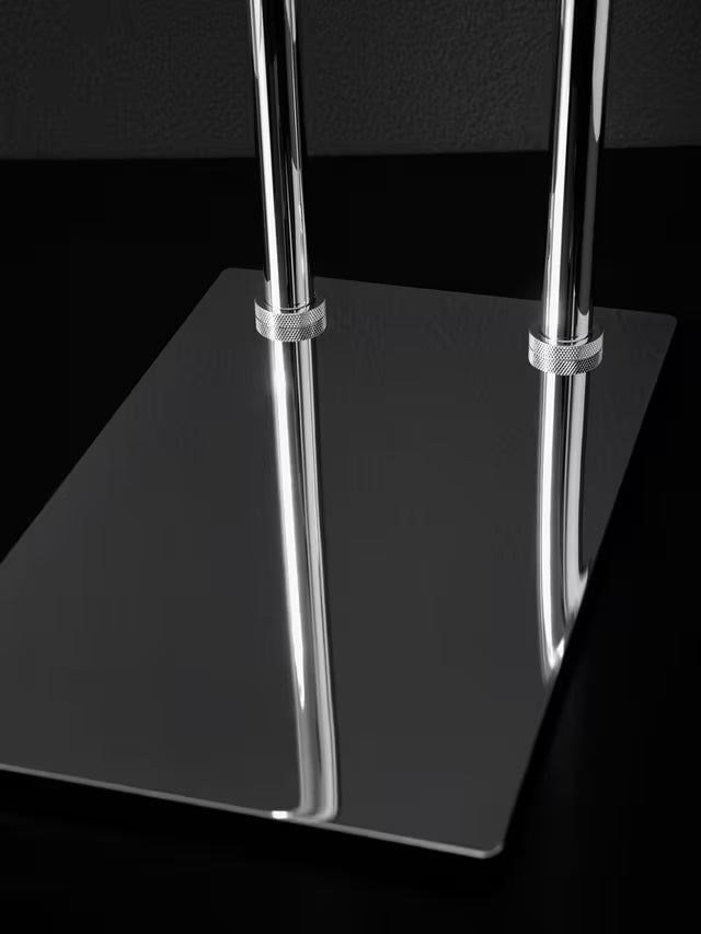 John Lewis Lux 2 Tier Small Bathroom Towel Stand H76cm - Stainless Steel