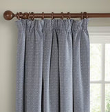 John Lewis Diamond Lined Pencil Pleat Curtains W228 x D274cm - Indian Blue
