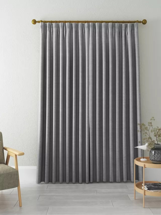 John Lewis Blackout/Thermal Lined Pencil Pleat Curtains 228 x 274cm - Grey - Kazoop 