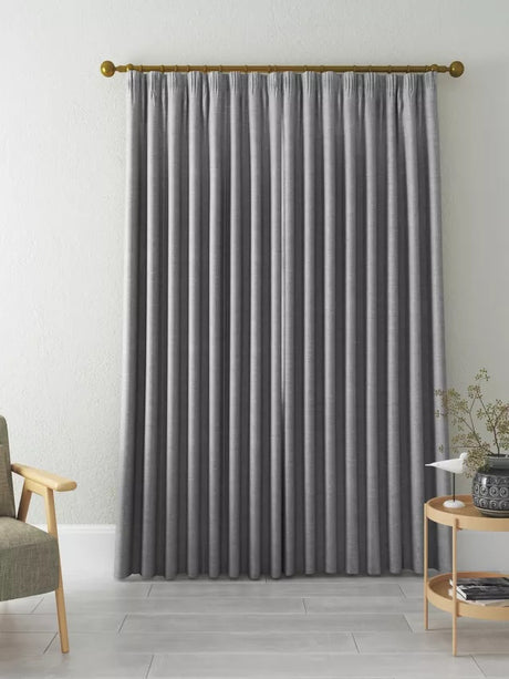 John Lewis Blackout/Thermal Lined Pencil Pleat Curtains 228 x 274cm - Grey - Kazoop 