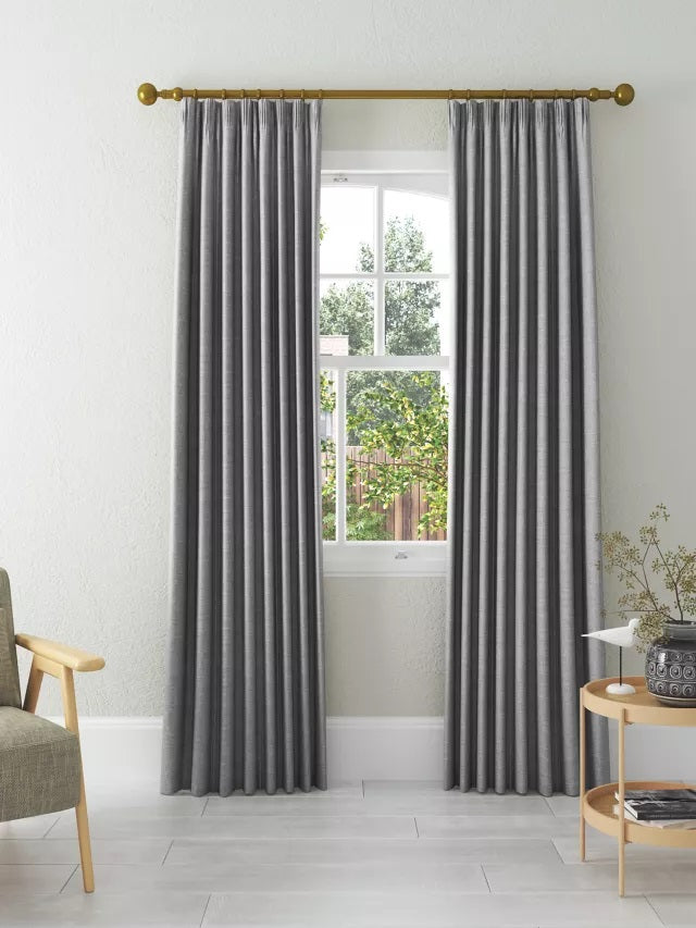 John Lewis Blackout/Thermal Lined Pencil Pleat Curtains 228 x 274cm - Grey - Kazoop 
