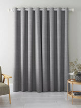 John Lewis Textured Pair Blackout/Thermal Eyelet Curtains 228x274cm - Storm - Kazoop 