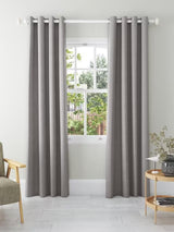 John Lewis Textured Blackout Lined Eyelet Curtains W167 x D274cm - Pale Grey