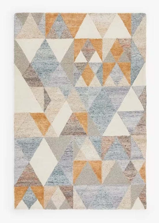 John Lewis Rectangular Geometric Prism Rug L300 x W200cm - Natural/Multi