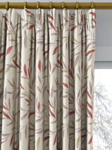 John Lewis Langley Leaf Lined Pencil Pleat Curtains 228 x 137cm - Rosehip