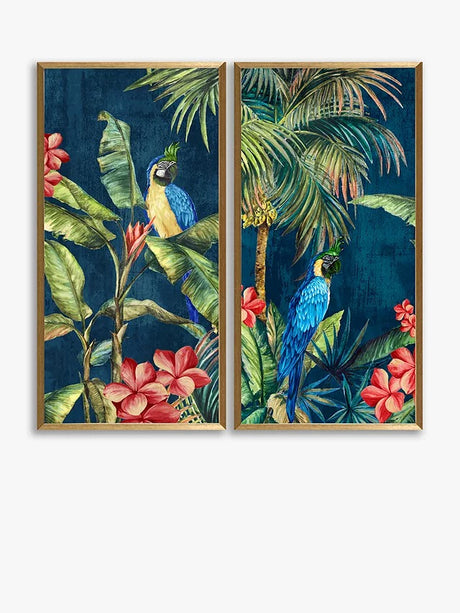 John Lewis Eva Watts 'Tropicana' Framed Prints Set of 2 82 x 42cm - Multi - Kazoop 