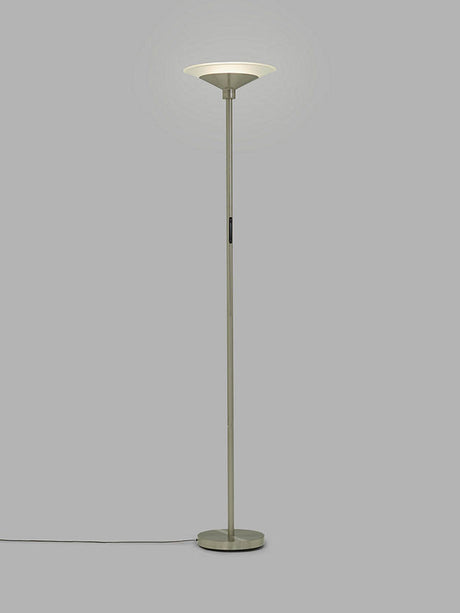John Lewis Torchiere LED Smart Switch Floor Lamp H180 x Dia.35cm - Nickel - Kazoop 