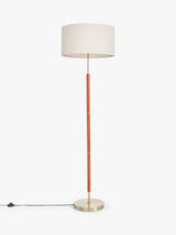 John Lewis Hamilton Floor Lamp H163 x Dia.48.3cm Walnut Stain/Antique Brass