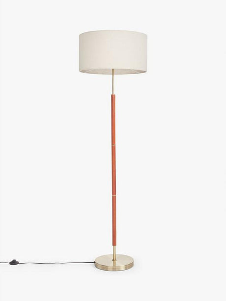 John Lewis Hamilton Floor Lamp H163 x Dia.48.3cm Walnut Stain/Antique Brass