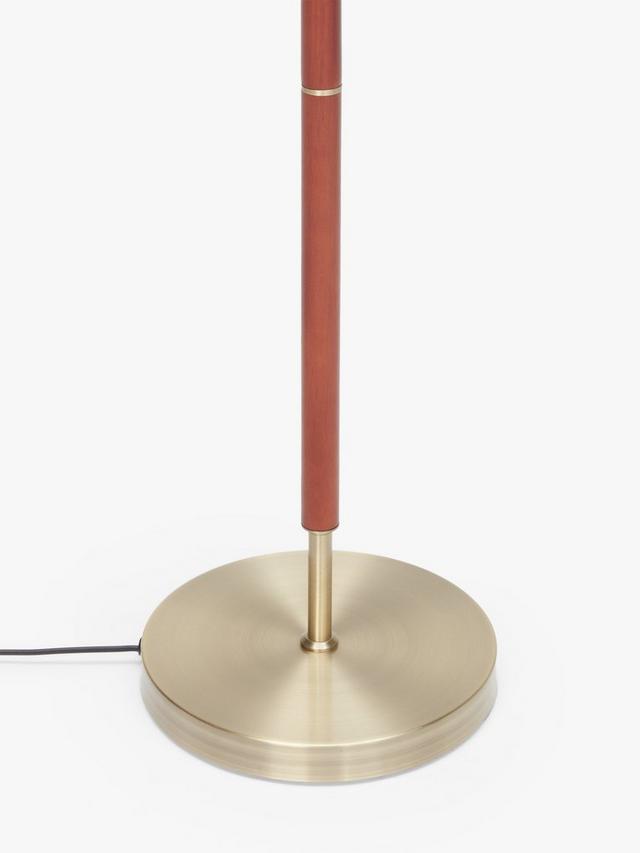 John Lewis Hamilton Floor Lamp H163 x Dia.48.3cm Walnut Stain/Antique Brass