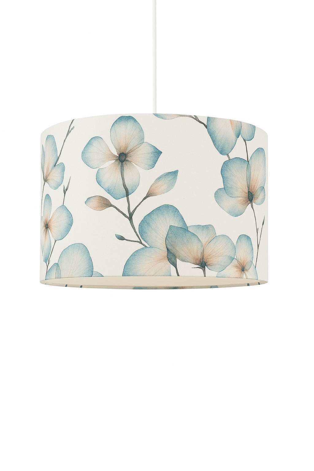 Harlequin Kienze Cotton Floral Modern Drum Lampshade H20 x Dia.30cm - Teal