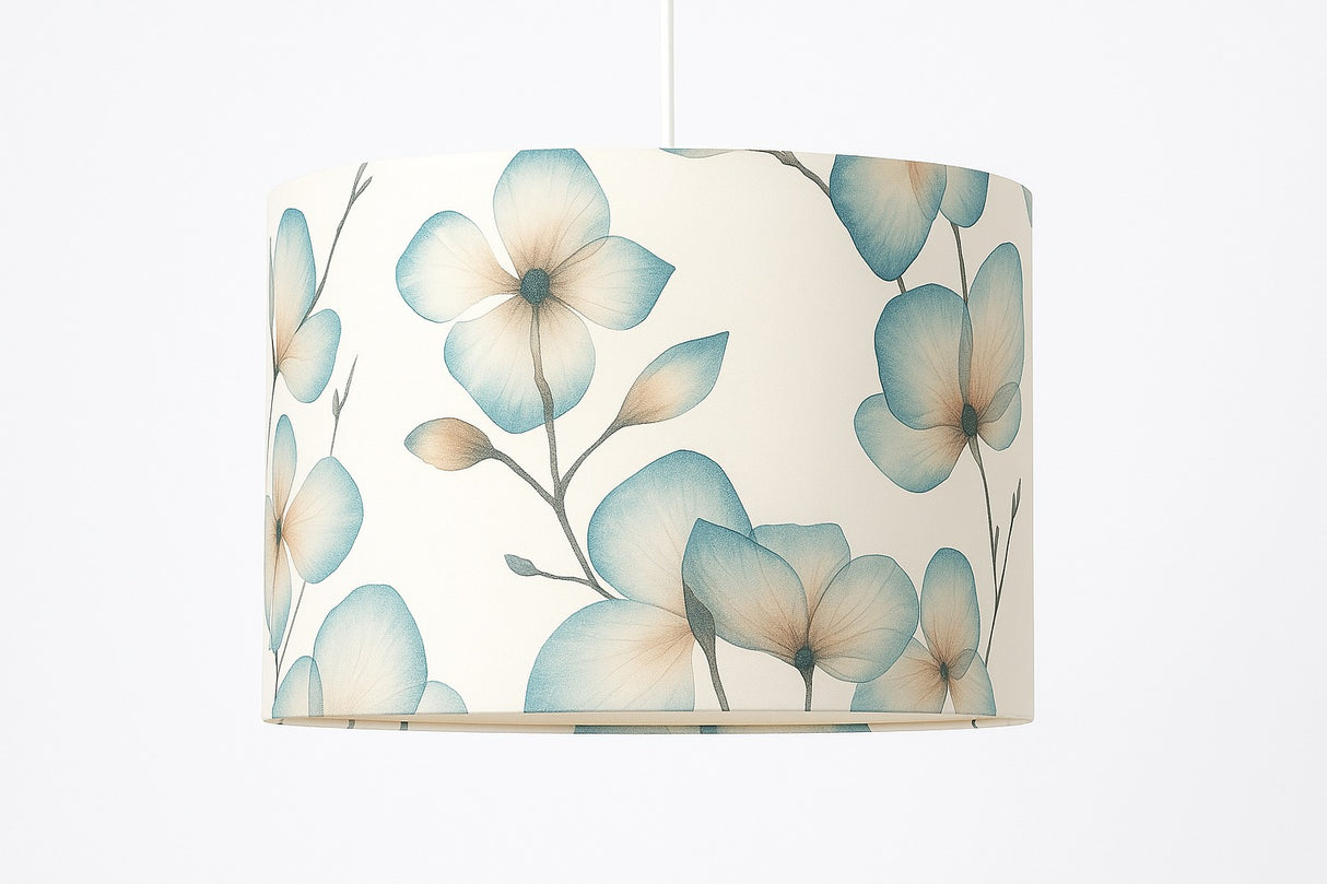 Harlequin Kienze Cotton Floral Modern Drum Lampshade H20 x Dia.30cm - Teal