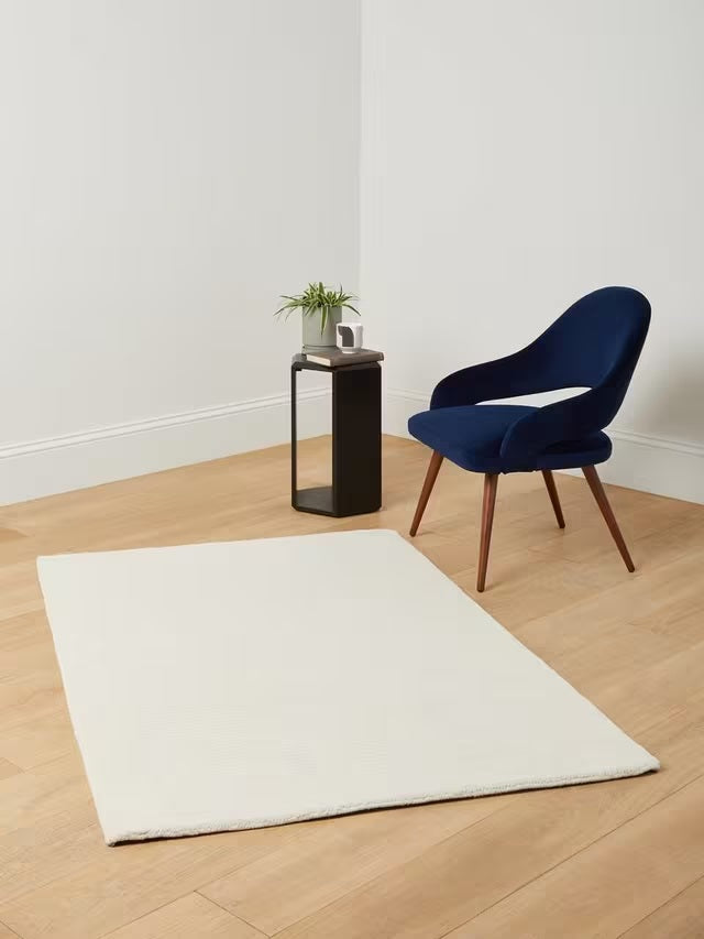 John Lewis ANYDAY Border Hand Loomed Durable Wool Rug 170 x 110cm - Ivory