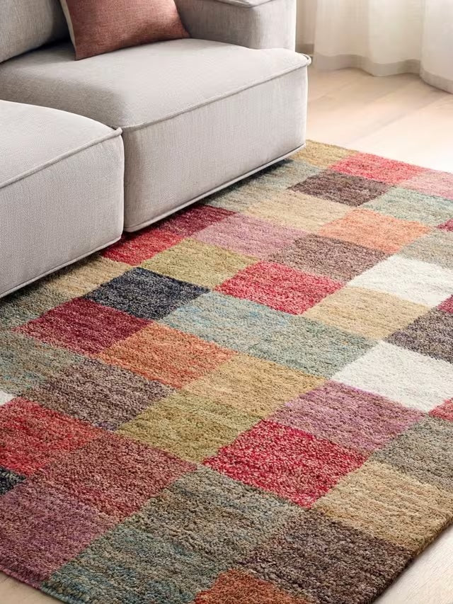 John Lewis Bold Blanket Geometric Rectangular Jute Rug 300 x 200cm - Multi