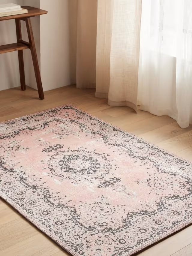 John Lewis Jaipur Traditional Design Cotton Blend Rug 300 x 200cm - Pink - Kazoop 