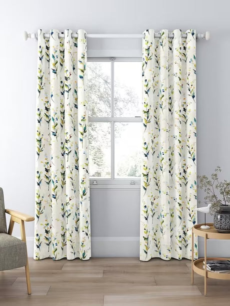 John Lewis Wildflower Blackout/Thermal Eyelet Curtains W167 x D228 - Multi