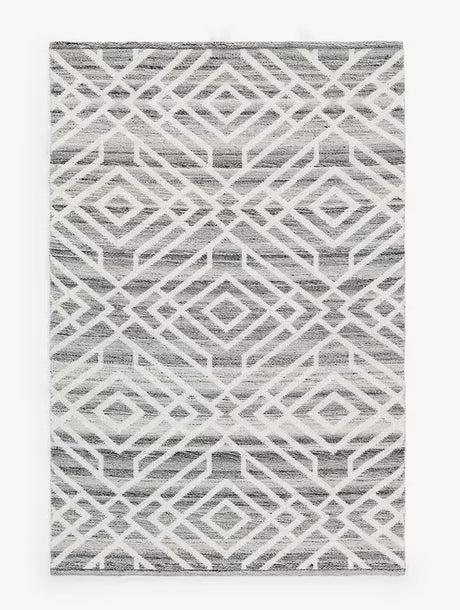 John Lewis Aztec Indoor/Outdoor Geometric Rectangular Rug 240 x 170cm - Grey