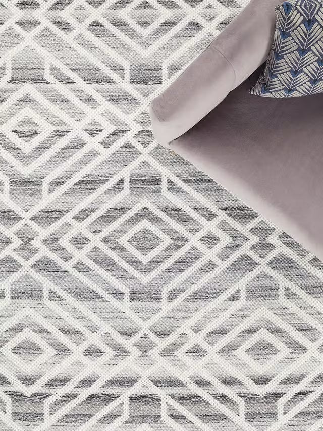 John Lewis Aztec Indoor/Outdoor Geometric Rectangular Rug 240 x 170cm - Grey