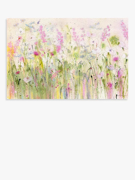Sue Fenlon Summer Canvas Print 60 x 90cm - Green/Pink - Kazoop 